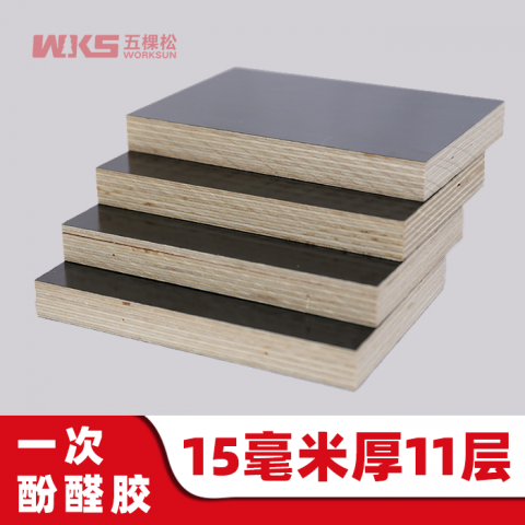 15mm厚 - 11層 - 一次酚醛膠 - 清水模板 - 國產優(yōu)質黑膜